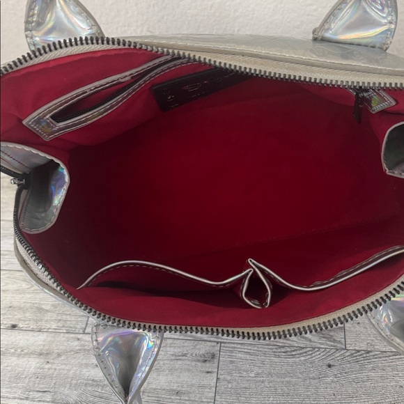 Sharif Legacy Logo Mirror Metallic City Satchel - Picture 11 of 15